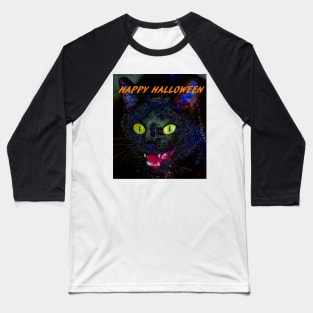 Custom Halloween card Black Cat Baseball T-Shirt